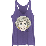 Junior's Rose Bigface Racerback Tank Top