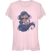 Junior's Cute Jasmine Manga Version Short Sleeve T-Shirt