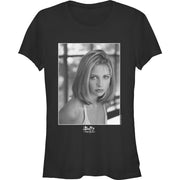 Junior's Buffy Portrait w Logo Short Sleeve T-Shirt