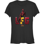 Junior's Legs Crossed Deadpool Short Sleeve T-Shirt