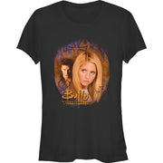 Junior's Buffy And Angel Faces Short Sleeve T-Shirt