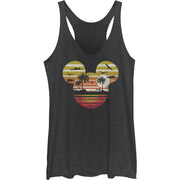 Junior's Sunset Mouse Head Racerback Tank Top