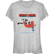 Junior's Mickey on Plane Short Sleeve T-Shirt