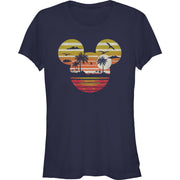 Junior's Sunset Mouse Head Short Sleeve T-Shirt