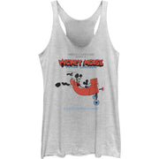 Junior's Mickey on Plane Racerback Tank Top