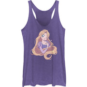 Junior's Cute Rapunzel Manga Version Racerback Tank Top