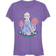 Junior's Elsa Flowers Short Sleeve T-Shirt