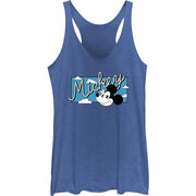 Junior's Mickey Head Sky Racerback Tank Top