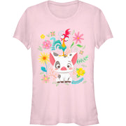 Junior's Floral scatter Short Sleeve T-Shirt