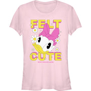 Junior's Felt Cute Daisy Short Sleeve T-Shirt