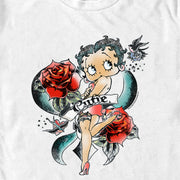 Men's Betty Boop Cutie Rose Tattoo  Adult T-Shirt