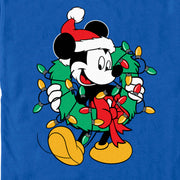 Men's Mickey & Friends Santa Christmas Wreath  Adult T-Shirt