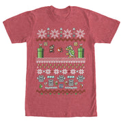 Men's Nintendo Mario and Bowser Ugly Christmas Sweater  Adult T-Shirt