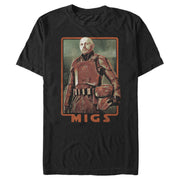 Men's Star Wars: The Mandalorian Migs Rustic Portrait  Adult T-Shirt