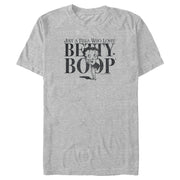 Men's Betty Boop Just a Fella Who Loves Betty Boop  Adult T-Shirt