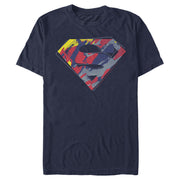 Men's Superman Logo Paint Splatter  Adult T-Shirt