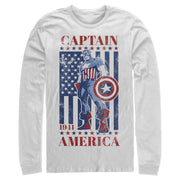 Men's Marvel Captain America Flag 1941  Adult Long Sleeve Shirt