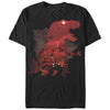 Men's Jurassic Park T.Rex, Velociraptor Invite You To Visit Beautiful Landscape  Adult T-Shirt