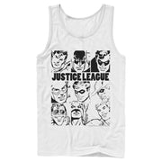 Men's Justice League Vintage Hero Panels  Adult Tank Top