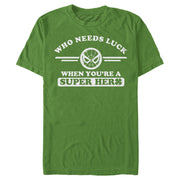 Men's Marvel Spider-Man St. Patrick's Day Who Needs Luck When Your a Superhero  Adult T-Shirt