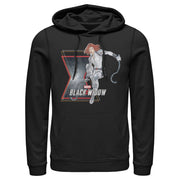 Men's Marvel Black Widow Vintage Pose  Adult Pull Over Hoodie