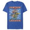 Men's Justice League Christmas Sweater Style Action Pose  Adult T-Shirt