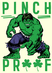 Men's Marvel St. Patrick's Day Pinch Proof Clover Hulk  Adult T-Shirt