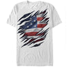 Men's Lost Gods Fourth of July  American Flag Torn  Adult T-Shirt