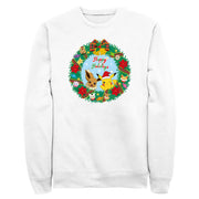 Men's Pokemon Pikachu and Eevee Happy Holidays  Adult Sweatshirt