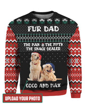 Fur Dad Photo Upload Christmas Ugly Sweater