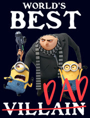 Men's Despicable Me World's Best Dad Gru and Minions  Adult T-Shirt