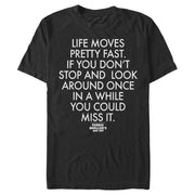 Men's Ferris Bueller's Day Off Life Moves Fast  Adult T-Shirt