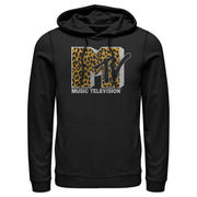 Men's MTV Cheetah Print Logo  Adult Pull Over Hoodie