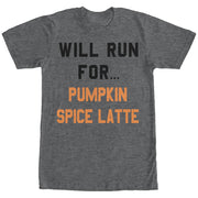 Women's CHIN UP Will Run for Pumpkin Spice Latte  Adult Boyfriend Tee