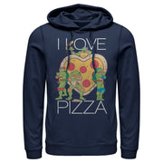 Men's Teenage Mutant Ninja Turtles I Love Pizza Heart  Adult Pull Over Hoodie