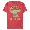 Men's Star Wars: The Mandalorian Christmas The Child Greetings  Adult T-Shirt