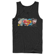 Men's Superman Logo Ripped Paper  Adult Tank Top