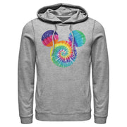 Men's Mickey & Friends Rainbow Tie-Dye Mickey Mouse Logo  Adult Pull Over Hoodie