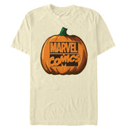 Men's Marvel Halloween Classic Logo Pumpkin  Adult T-Shirt