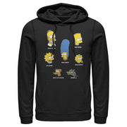 Men's The Simpsons Family Faces  Adult Pull Over Hoodie