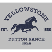 Men's Yellowstone Blue Horse Dutton Ranch Montana Est. 1886  Adult T-Shirt