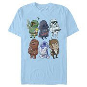 Men's Star Wars Doodle Character Grid  Adult T-Shirt