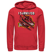 Men's Jurassic Park I Survived Scratch  Adult Pull Over Hoodie