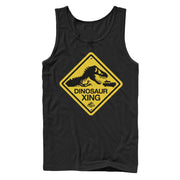 Men's Jurassic Park Dinosaur Crossing Sign  Adult Tank Top