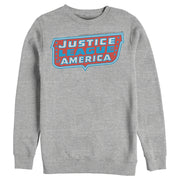 Men's Justice League Patriotic Frame Logo  Adult Sweatshirt