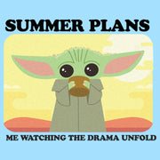 Men's Star Wars: The Mandalorian Grogu Summer Plans Me Watching the Drama Unfold  Adult T-Shirt