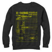 Men's Star Wars X-Wing Schematics  Adult Sweatshirt