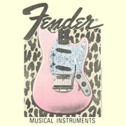 Men's Fender Musical Instruments Pink Guitar  Adult T-Shirt