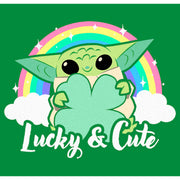 Men's Star Wars: The Mandalorian Grogu St. Patrick's Day Rainbow Lucky and Cute  Adult T-Shirt