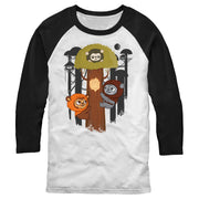 Men's Star Wars Cartoon Ewoks  Adult Baseball Tee